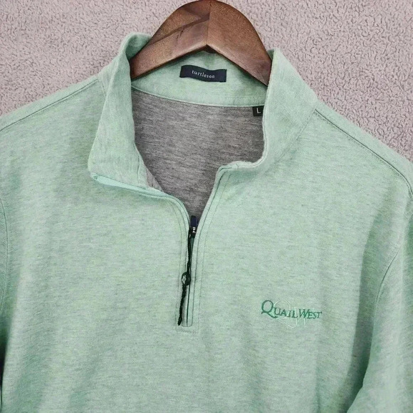 Turtleson Men's Polo Long sleeve Sweatshirt Size L Mock Zip up - Picture 7 of 8
